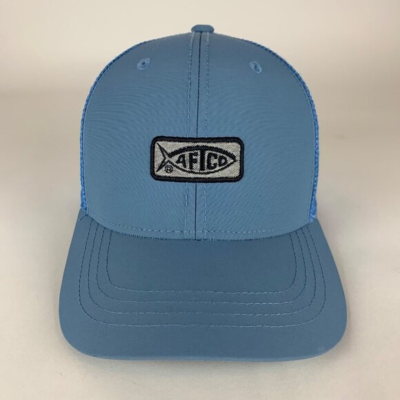 AFTCO Mens Blue Snapback Trucker Hat - Picture 2 of 5